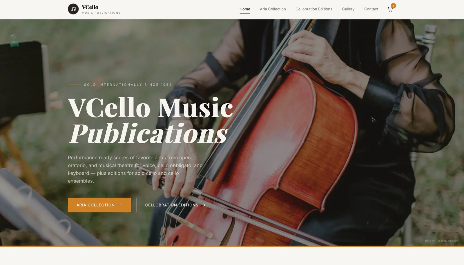 VCello Music Publications website